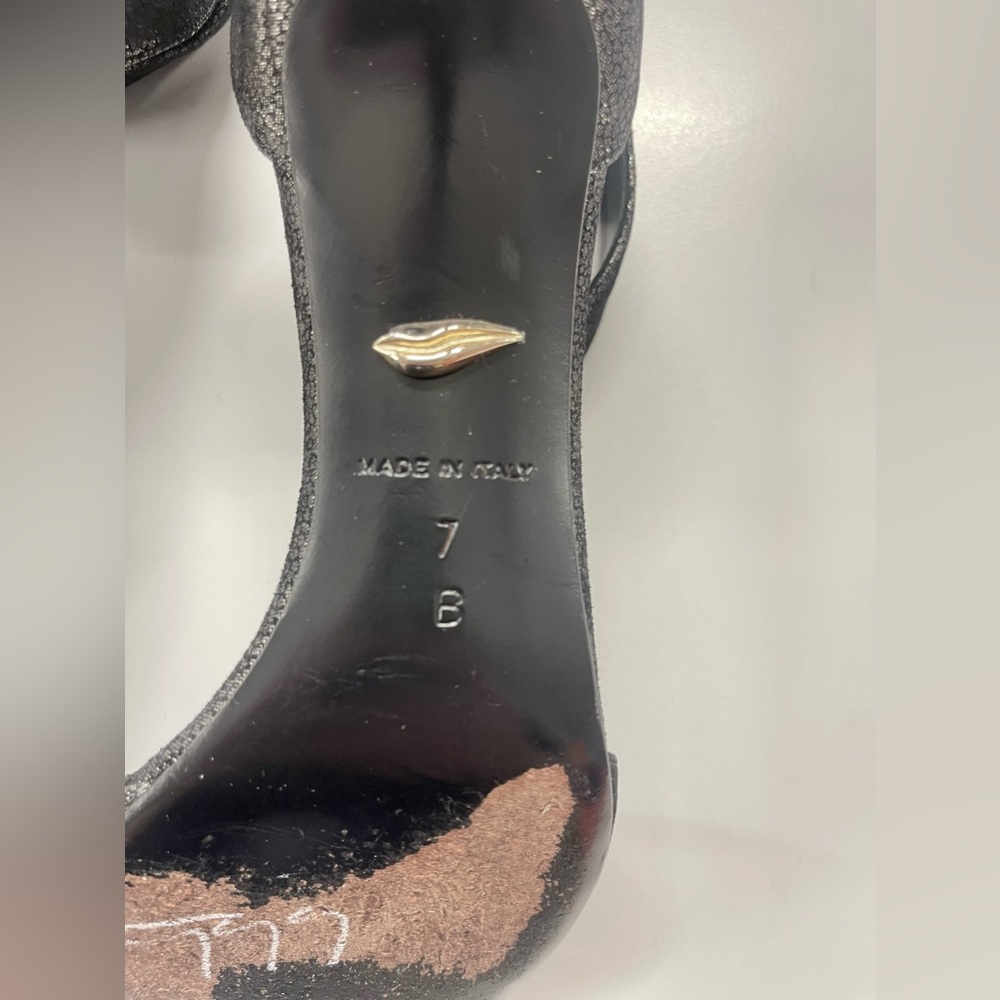 Diane Von Furstenberg Black glittery sparkly heels - Picture 9 of 9